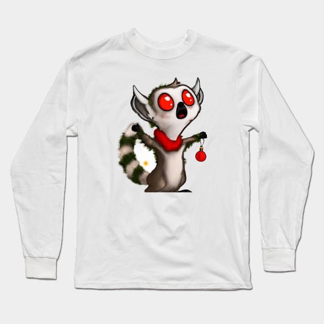 Cute Lemur Drawing Long Sleeve T-Shirt by Play Zoo